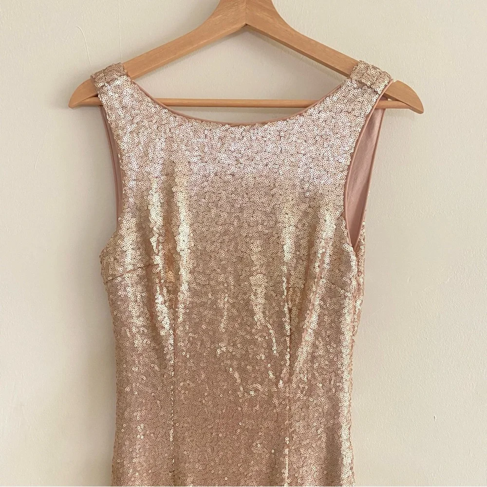 Lulus Slink and Wink Matte Rose Gold Sequin Maxi Dress - S - Picture 9 of 16